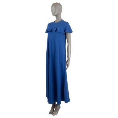 blue red valentino dress Blue Ruffle Printed Dress