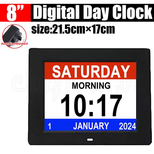 7/8/10 LED Dementia Digital Calendar Clock Alarm Extra Large Day Week Month Year - Picture 17 of 24