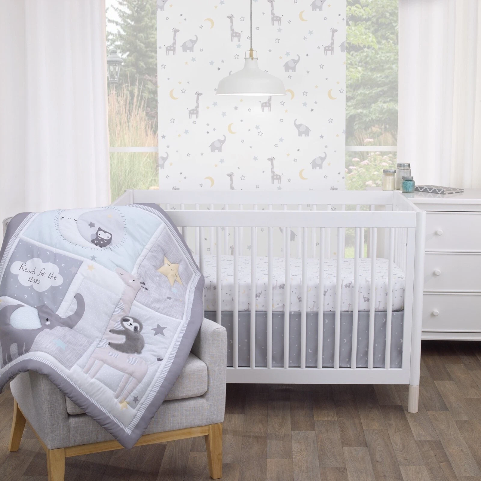 Over the Moon 3pc Crib Bedding Set -Grey by Parent's Choice
Opens in a new window or tab