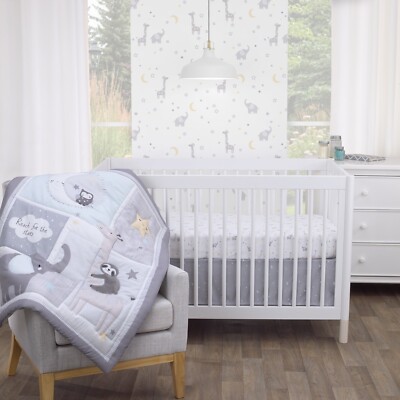 Over the Moon 3pc Crib Bedding Set -Grey by Parent's Choice