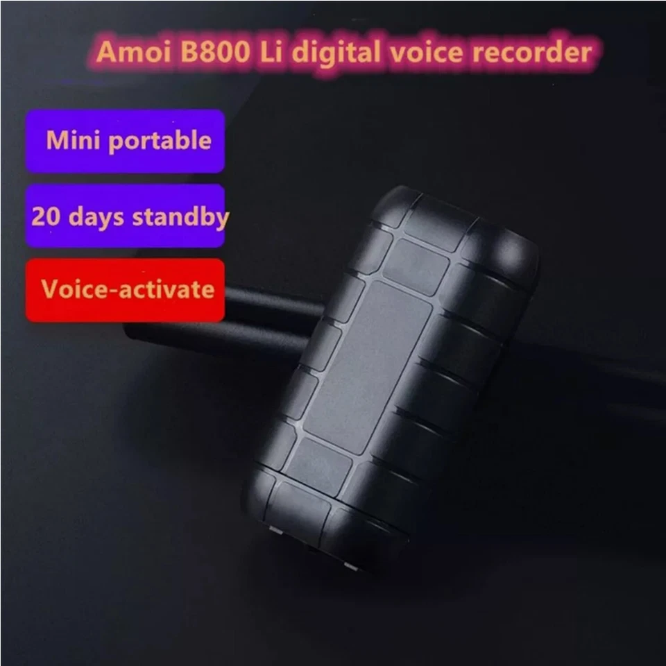 500 Hrs Mini Spy Voice Activated Recorder Digital Audio Magnetic 64GB MP3 Player - Image 3 of 4