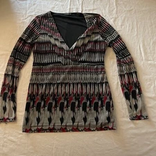 ESPRIT Vintage Womens Shirt Blouse All Over Print Size Medium