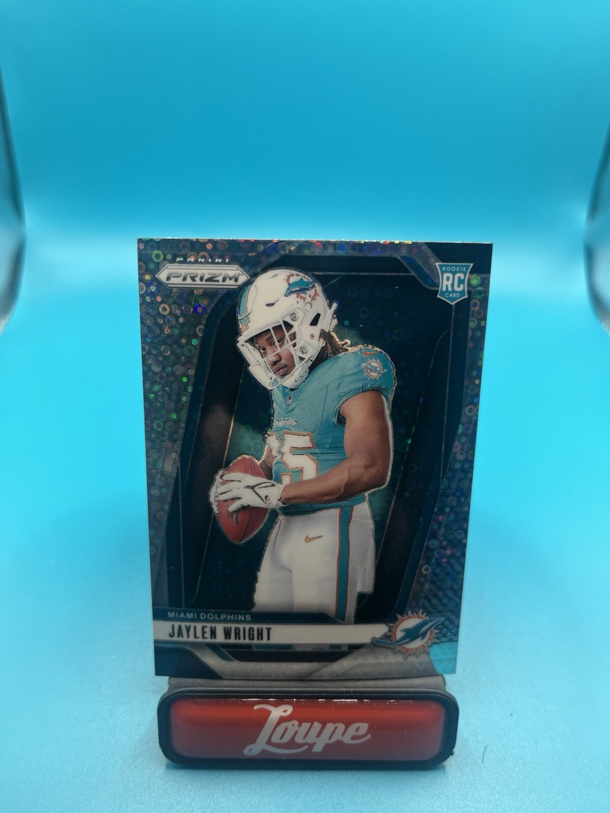 Jaylen Wright 2024 Panini Prizm Silver Disco Variation RC #18 Miami Dolphins