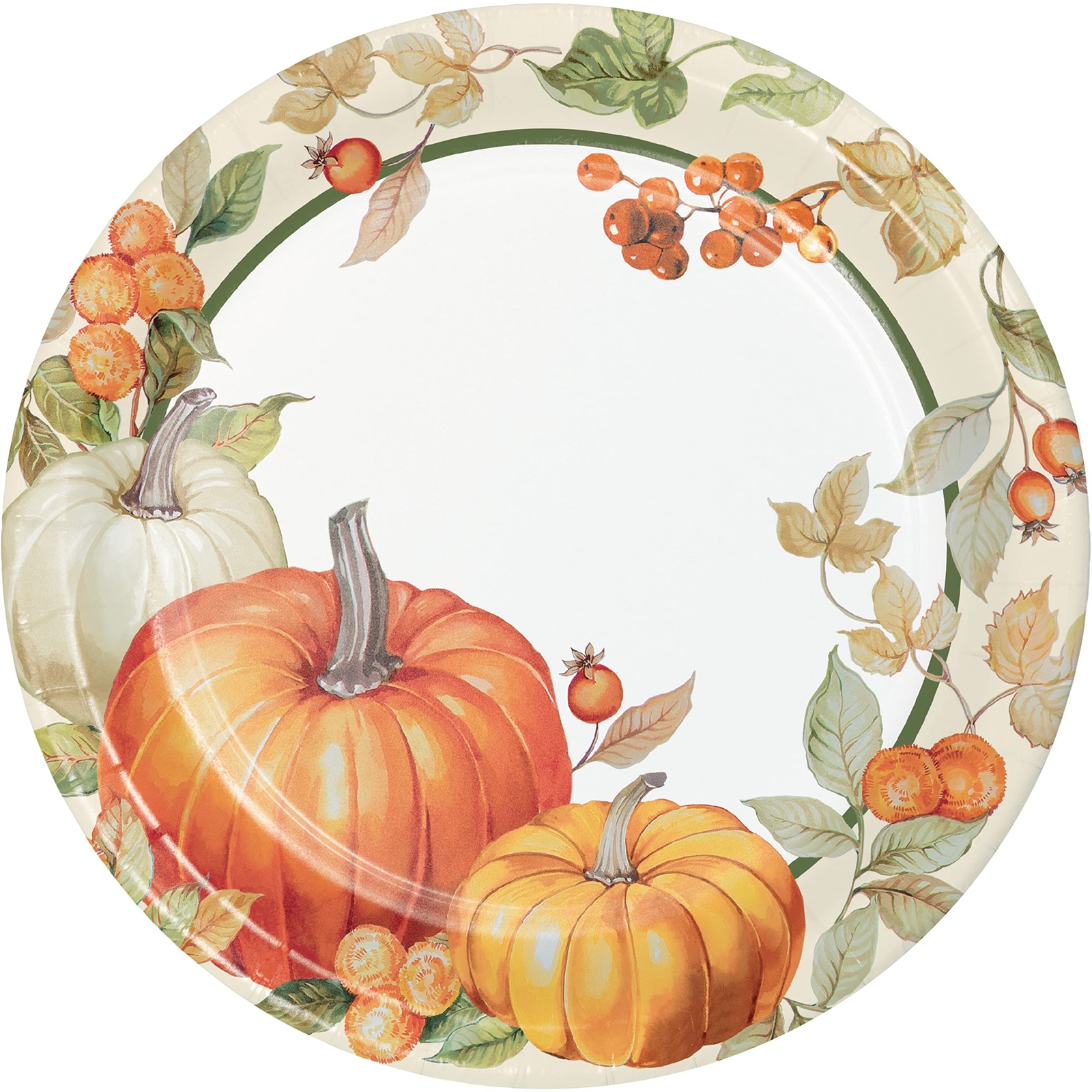 Pumpkin Harvest Paper Plates 24 Count Fall Tableware Essentials