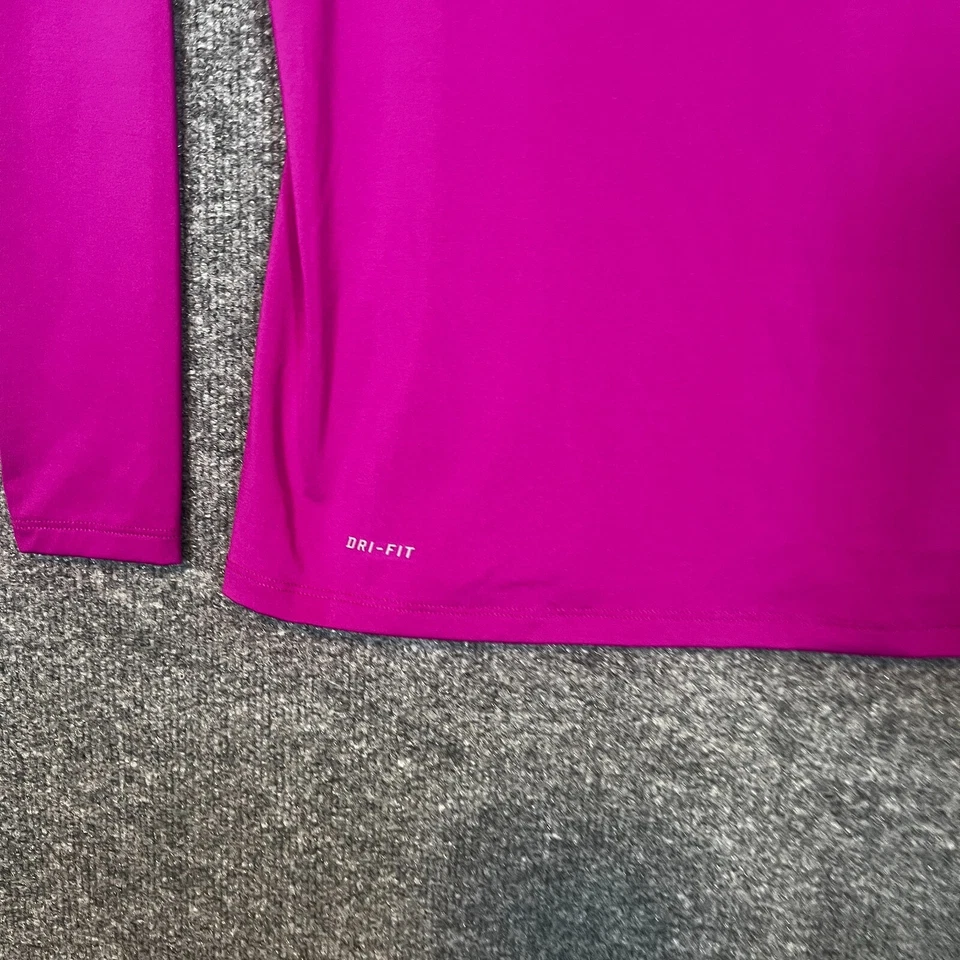 Camisa de combate Nike Pro para mujer pequeña rosa ajustada manga larga cuello en V elástica Foto 3 de 4