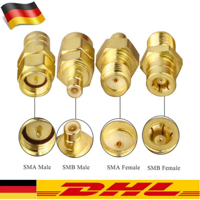 4X SMA-Adapter SMB-auf-SMA-Adapter DAB-Antennenadapter Für DAB+/FM Antennen