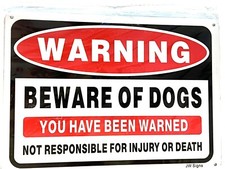 Beware of Dog Sign 4 PACK 10  x7  Reflective Metal Signs 0.40 Aluminum Sign NEW