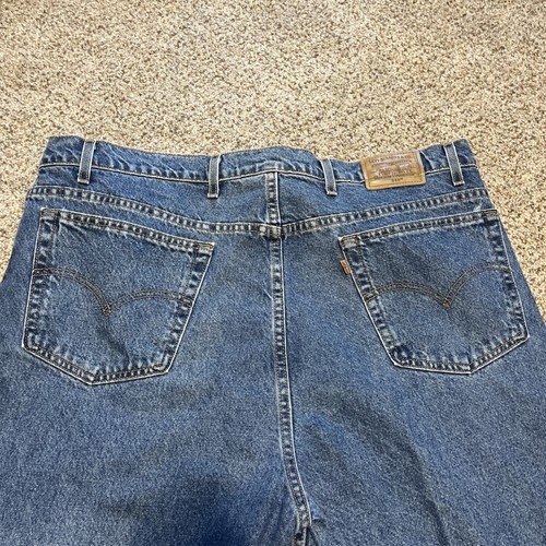Levi's 540 Relaxed Fit 46x30 Denim Blue Jeans Brown Gold Tab (44x30) - Picture 11 of 13