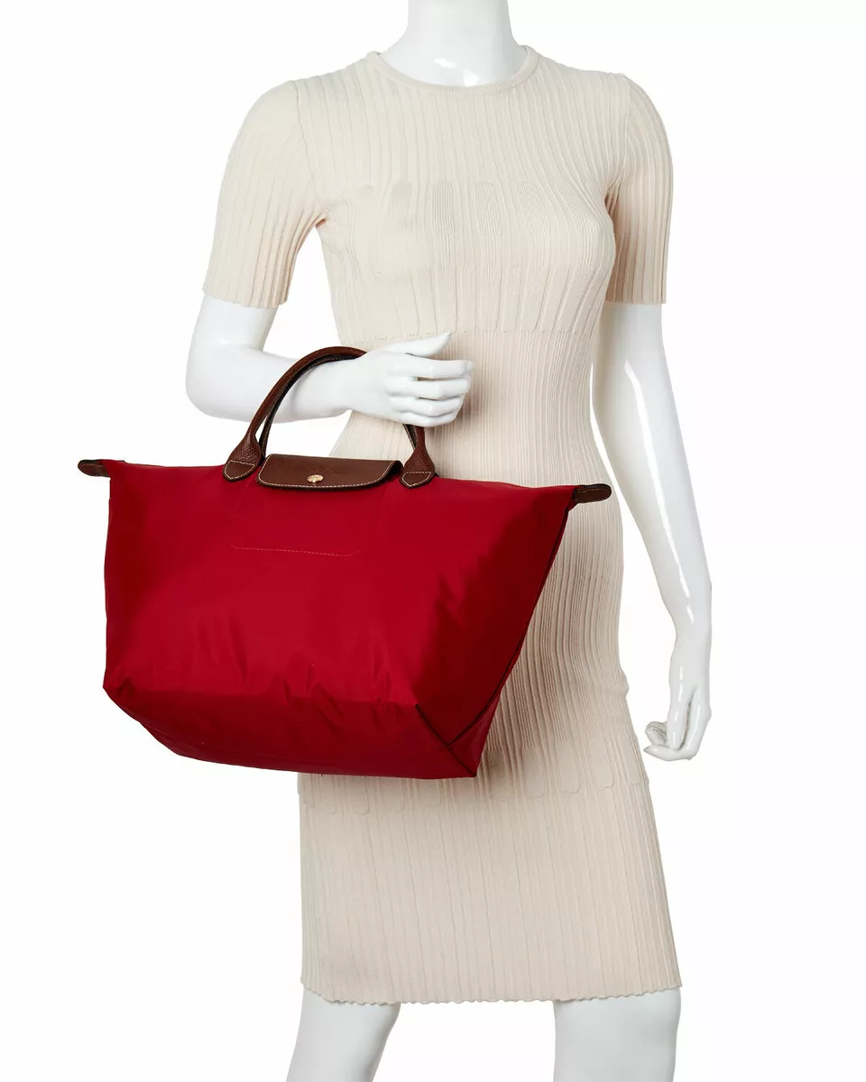 Longchamp le pliage medium online nylon short handle tote