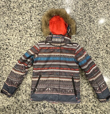 Roxy Youth Girls Snowboard Ski Hooded Jacket Sz 12 L Dry flight