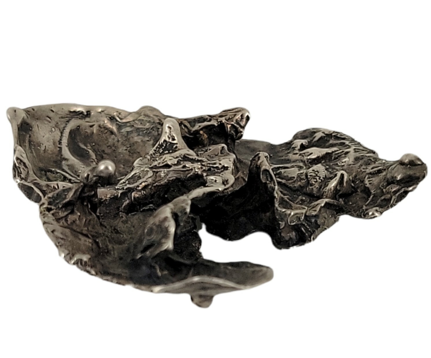 Brutalist Solid Silver Pin Brooch Signed SJG Test… - image 2