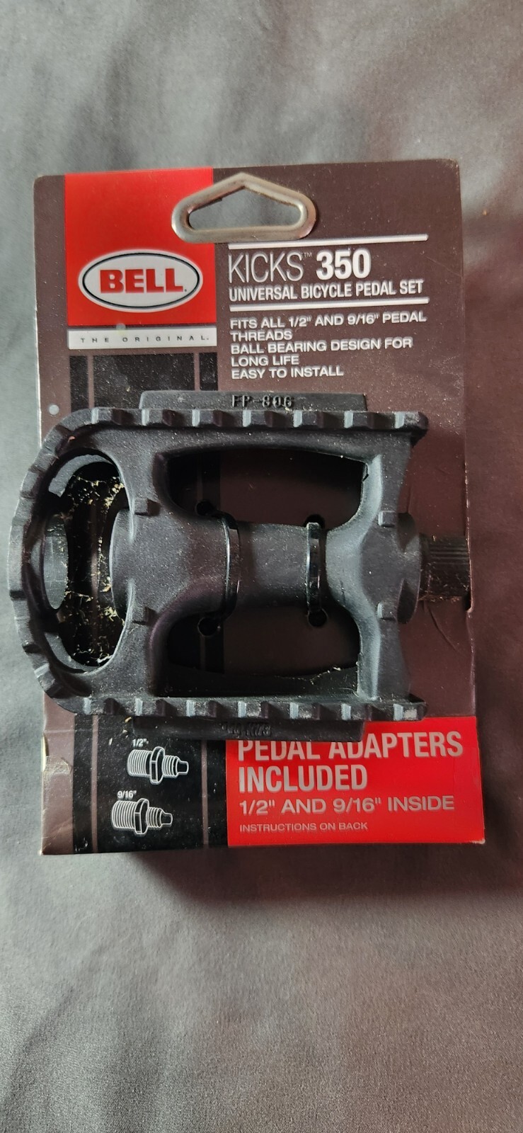 Bell Kicks 350 Universal Bicycle Pedal Set Fits 1/2" 9/16" Black New