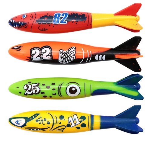 Swimming Pool Treasure Hunt Diving Toy Set Torpedo Fish Water Rings Plants Dolph - Picture 9 of 24