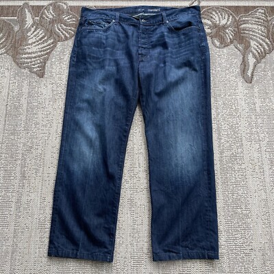 For All Mankind Standard Jeans Men’s 40 x 30 Button Fly Dark Blue Denim 