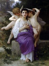 Leveil of Heart Girl Angel W. Bouguereau Tile Mural Kitchen Backsplash Ceramic