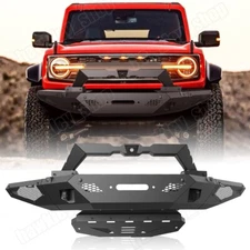Front Bumper For 2021-2025 Ford Bronco With D-ring Mounts & Skid Plate Off-Road 