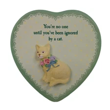 Summit Corp Cat Sign Plaque Wall Hanging Heart Floral Humor Novelty Vintage 1989