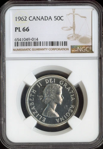 1962 Canada Silver 50 Cents 50C NGC PL66 - Quality