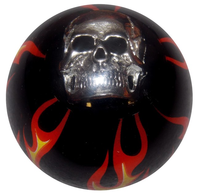 Black Flamed Skull Custom Tractor Trailer Air Brake Dash Knob U.S Made