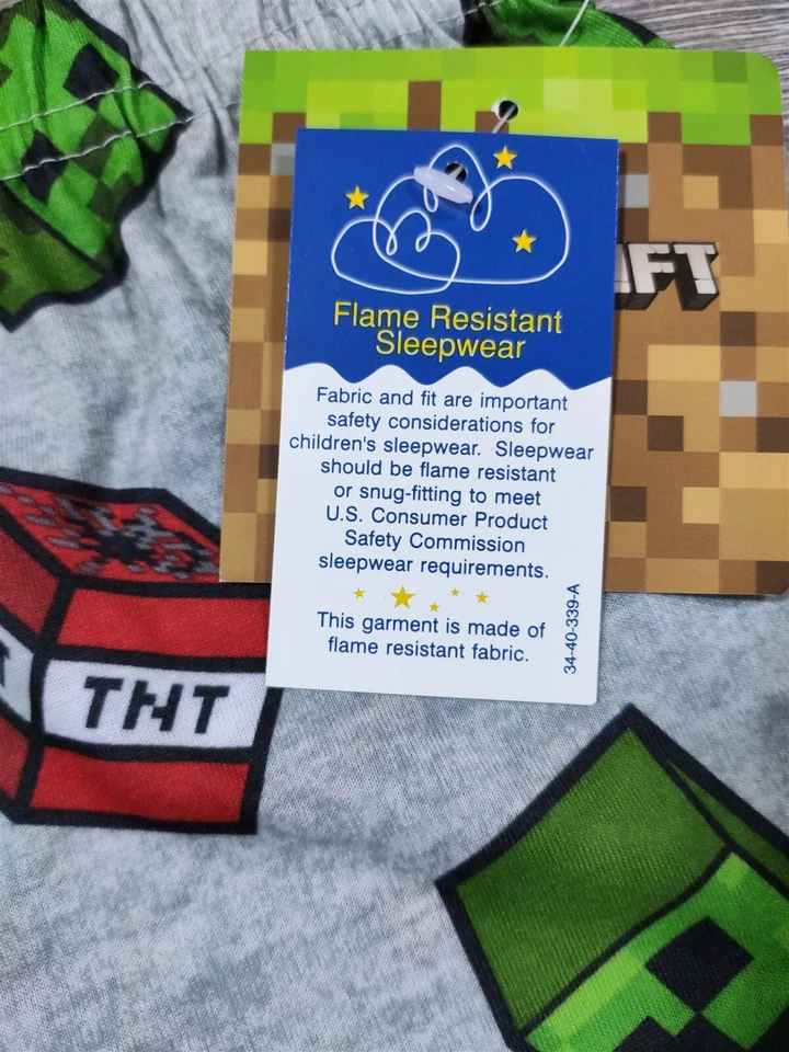 Minecraft Pijama Niños Mediano 6-8 Pantalones Cortos Salón PJ Pantalones Videojuego Regalo Foto 4 de 4