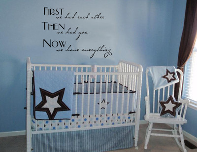 FIRST WE HAD EACH OTHER CHILDRENS NURSERY VINYL WALL DECAL BABY QUOTE NURSERY