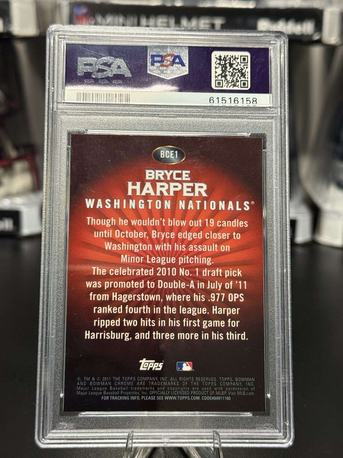 2011 Topps Bowman Chrome Exclusive - Bryce Harper #BCE1 Red (RC) PSA 9 Mint MVP view 5