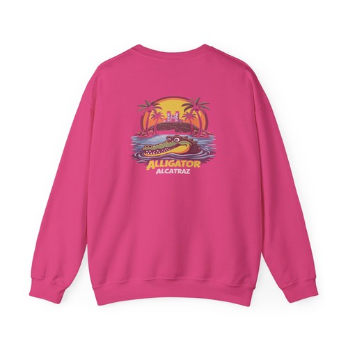 Alligator Sunset Crewneck Sweatshirt | Retro Beach Palm Graphic - Picture 39 of 45