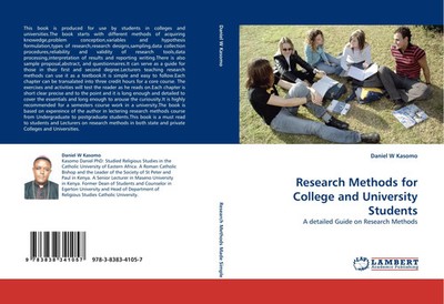 Rt. Rev. Daniel W Kasomo | Research Methods for College and University Students