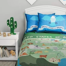 United States 3 Piece Quilt Set- Twin XL Bedding & 2 Pillow Shams-Hypoallerge...