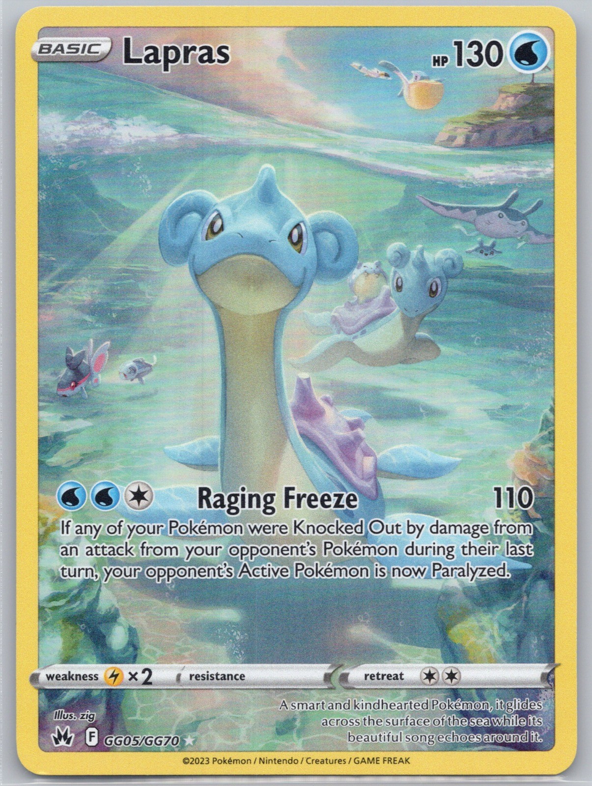 Lapras Holo GG05/GG70 Ultra Rare SWSH: Crown Zenith: Galarian Gallery zig NM