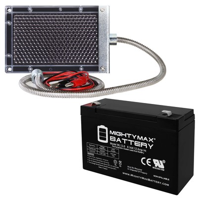 Mighty Max 6V 12AH Battery for Razor Bumper Buggie + 6V Solar Panel