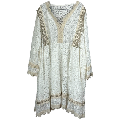 chinese dress ladies Sophia Vintage Ivory Lace Fitted Midi Dress main image 0