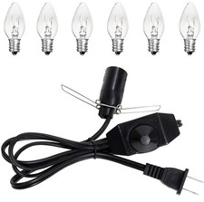 Salt Lamp Cord 1 Pack with Dimmer Switch 5 feet Lamp Cord and 6-Pack Halogen ...
