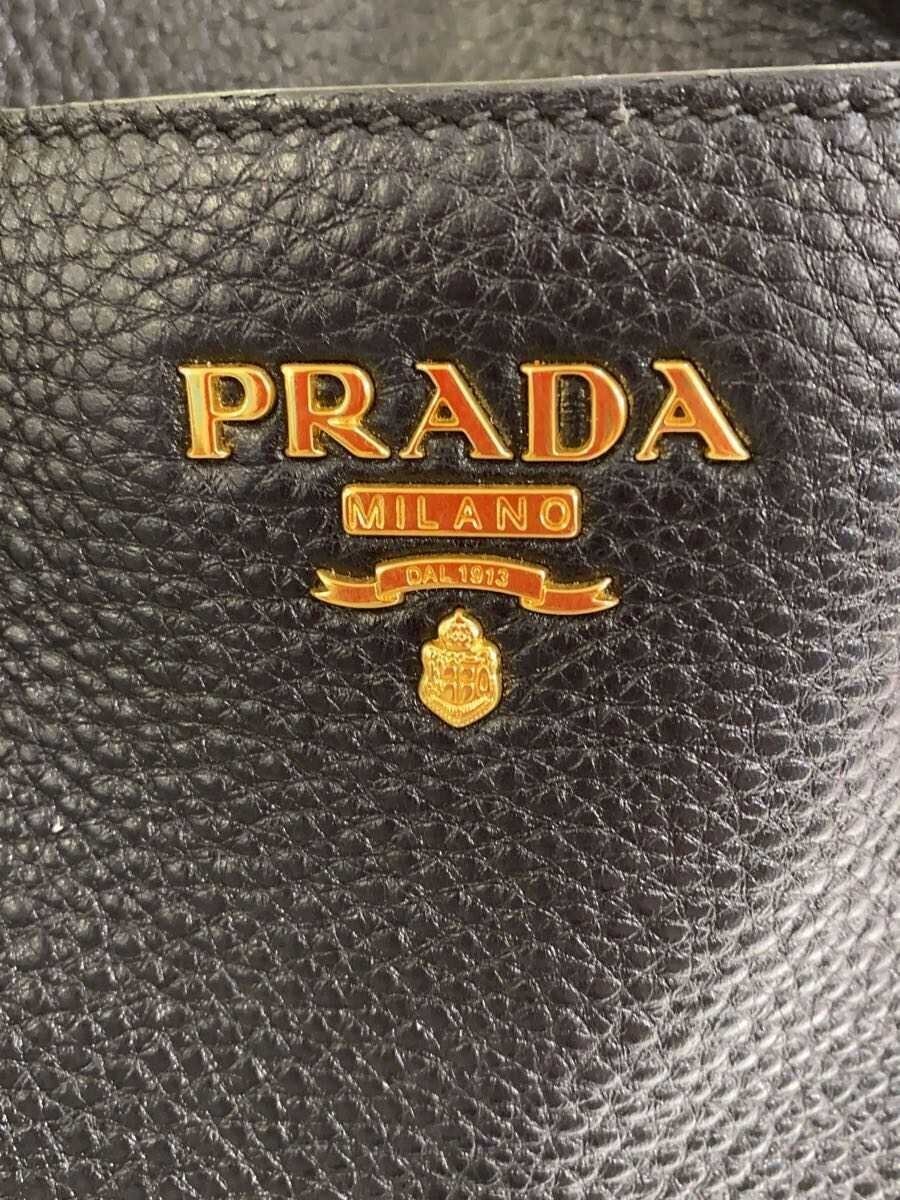 PRADA Handbag Leather BLK Solid Button Damage - image 5