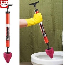 High Pressure Toilet Plunger Stainless Steel Unclogging Tool Sinks  Drains New