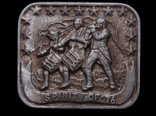IB11137 VINTAGE 1976 SPIRIT OF '76 MARCHING BAND BICENTENNIAL BUCKLE