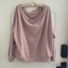 H&M Blush Pink Oversized Sweatshirt Wide Neck...