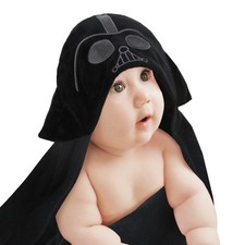 Lambs  Ivy Star Wars Darth Vader Black Luxury Cotton Hooded Baby Bath Towel