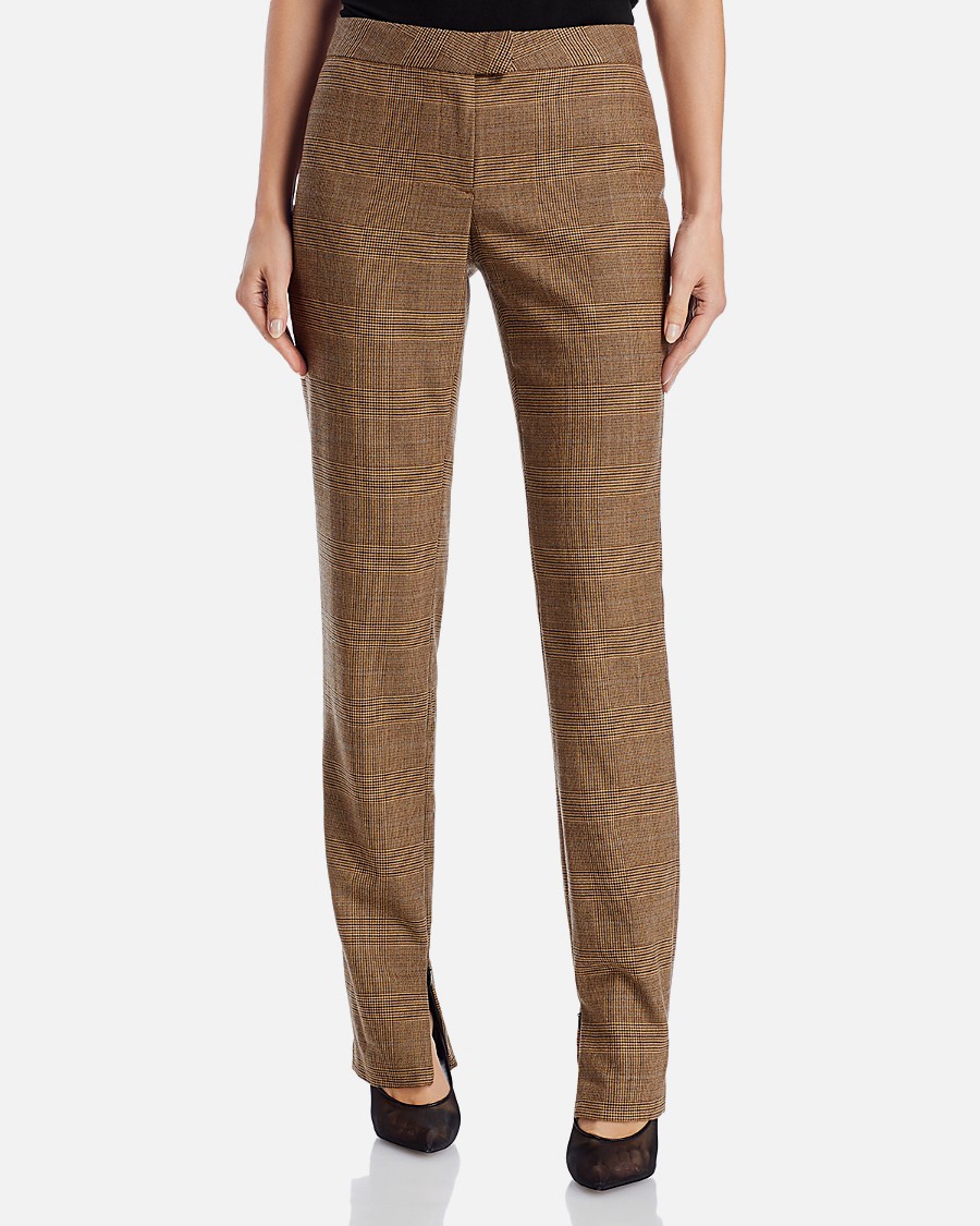 Rag & Bone Womens Brown Rebecca Wool Blend Glen Plaid Straight Leg Pants Size 6