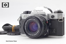 Near MINT Canon AE-1 P Program Silver SLR New FD 50mm F/1.8 lens from JAPAN