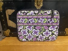 Vera Bradley Quilted Tablet iPad Sleeve Case 10x8 Zip eReader Bag Plumb Petals