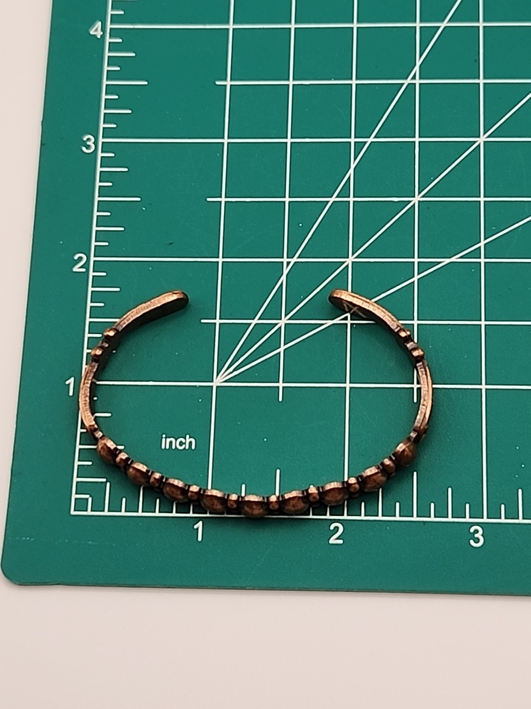 Vintage Signed Solid Copper Adj Cuff Bracelet Bea… - image 11