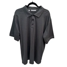 Cutter & Buck Grey Stripe Polo Golf Shirt Mens XL Stretch