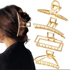 4 Pack Large Metal Hair Clips for Thin to Thick Curly Hair, 4.3 Inch Big Nonslip
