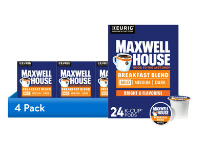Maxwell House Breakfast Blend K-Cup Coffee Pods, 24 Count, 4-Pack