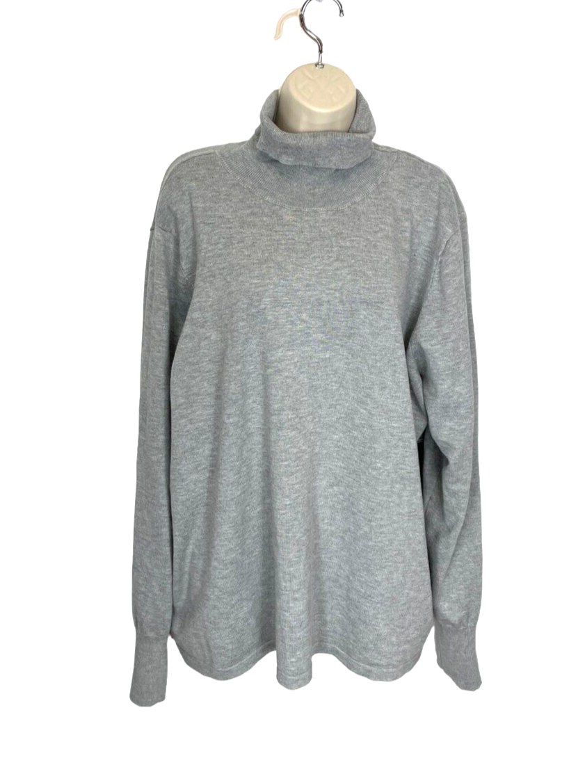 Eloquii womens sweater sz 26/28 gray turtleneck pullover NWT soft girl academia