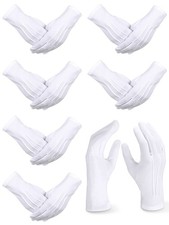 SATINIOR 6 Pairs White Gloves Men for Honor Guard Tuxedo Parade Pallbearer