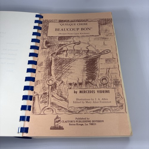Louisiana Lagniappe -Vidrine Fontenot Cajun Acadian Recipes Cookbook 1973 EUC - Foto 10 di 23