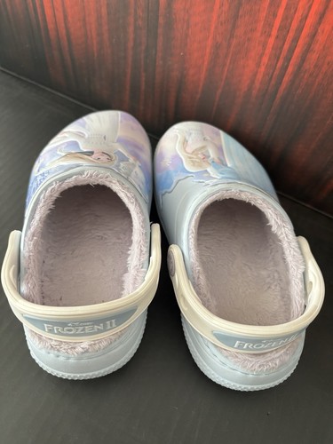 Disney Frozen 2 Crocs Slip On Fur Lined Anna Elsa Kids Child Size C 9 - 第 8/9 張圖片