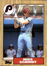 Mike Schmidt 1987 Topps #430 Philadelphia Phillies FREE SHIPPING AutographDen